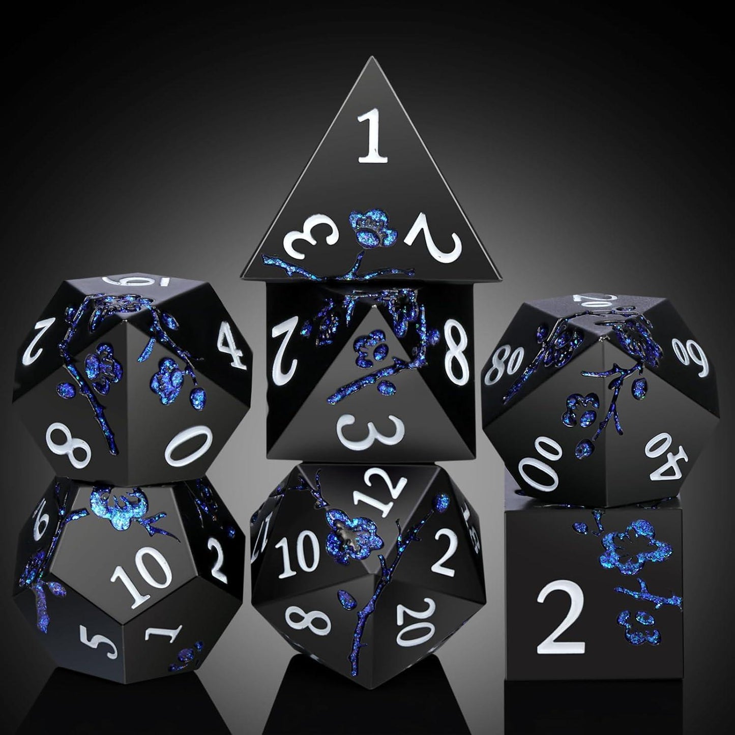 Abyssal Azure Bloom Dice Set - Living Skies Games