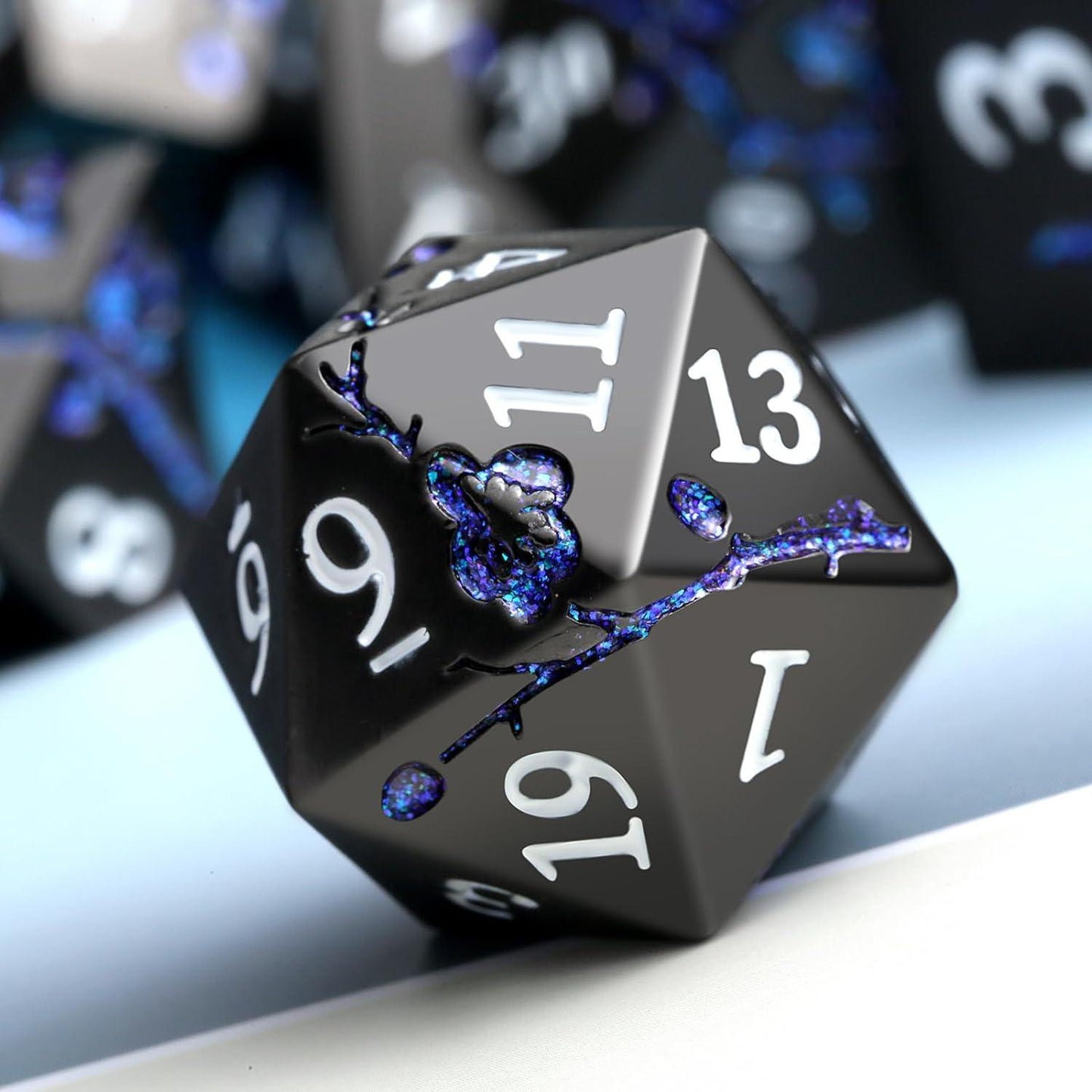 Abyssal Azure Bloom Dice Set - Living Skies Games