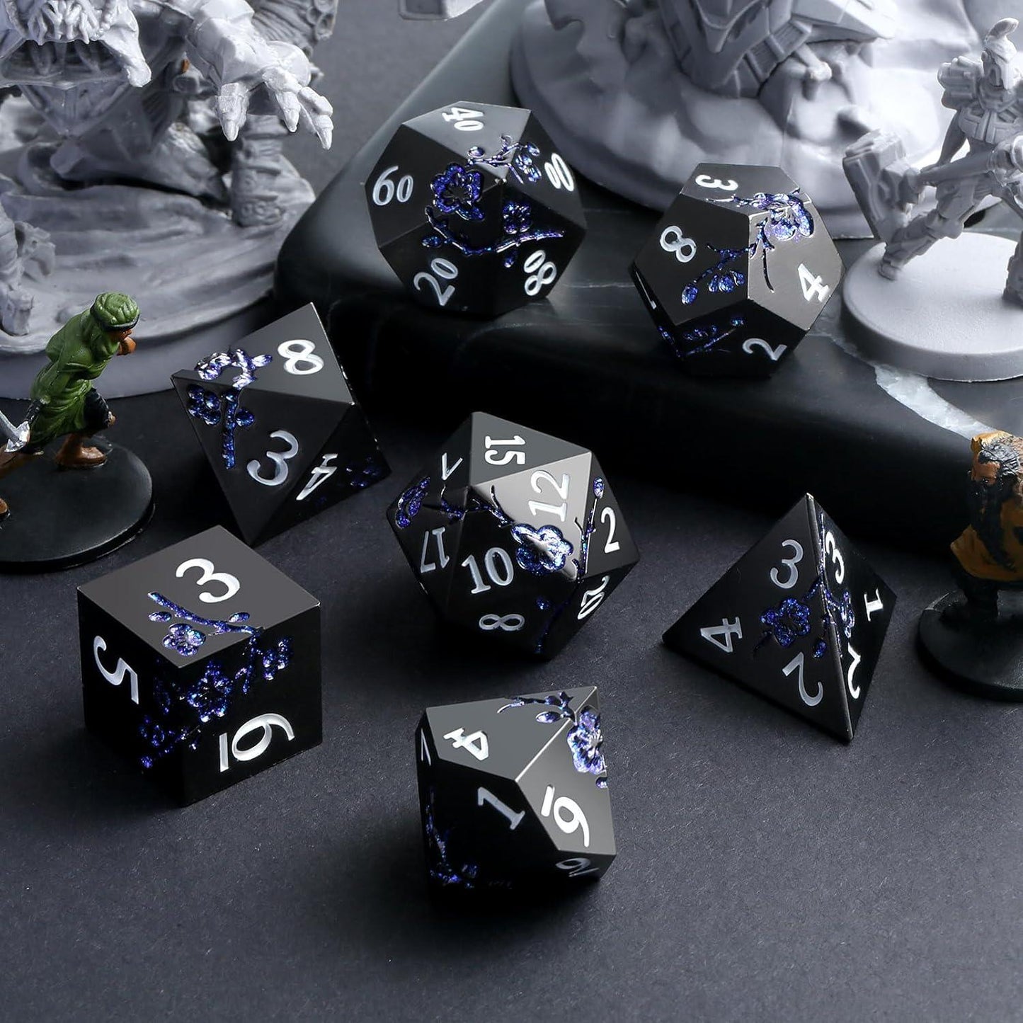 Abyssal Azure Bloom Dice Set - Living Skies Games