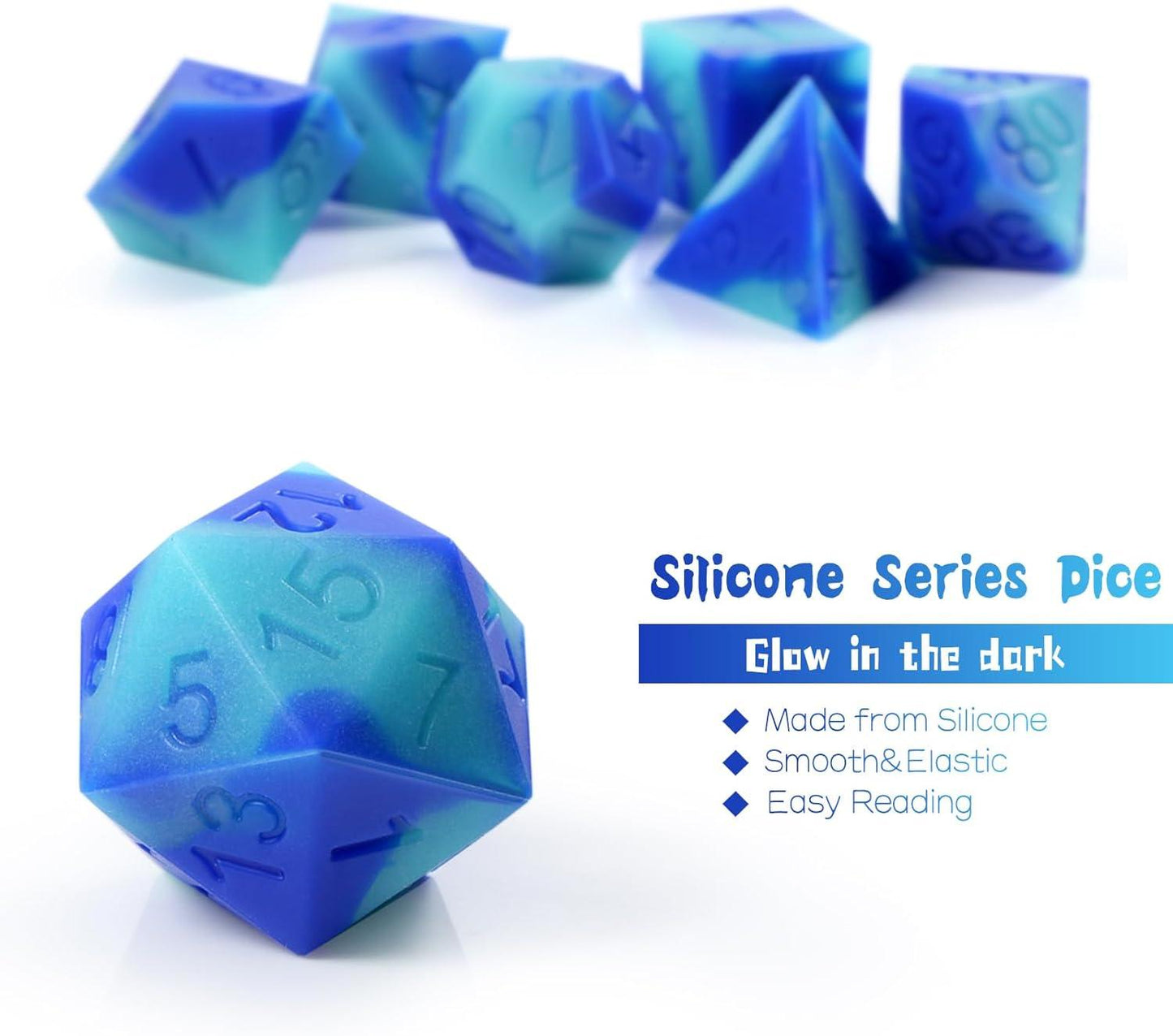 Aurora Luminosity Silicone Dice Set - Living Skies Games