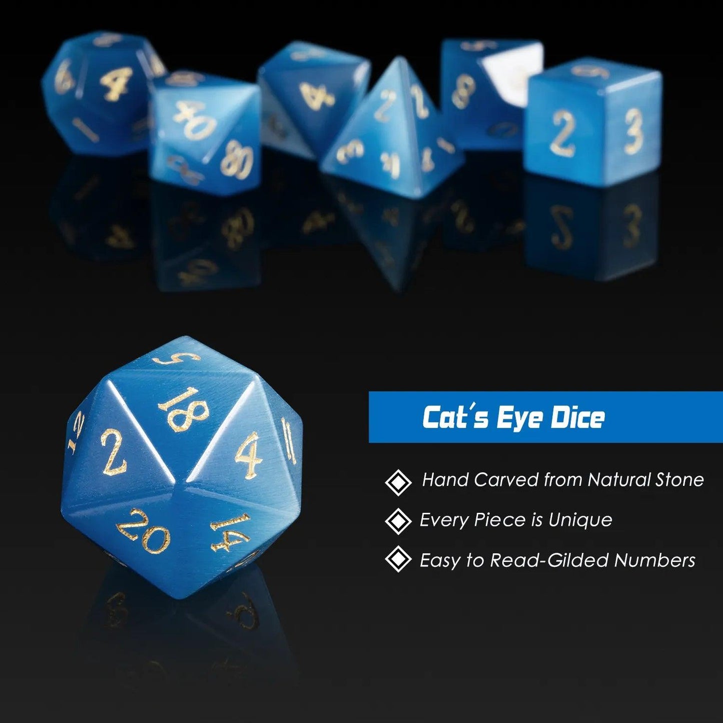 Blue Opal Oceanic Adventure Dice Set - Living Skies Games