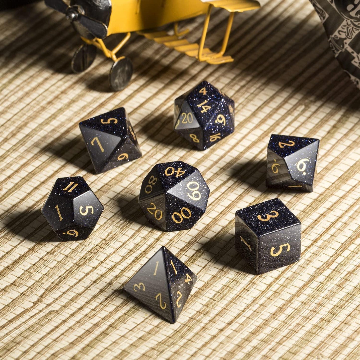 Blue Sandstone Galaxy Dice Set - Living Skies Games