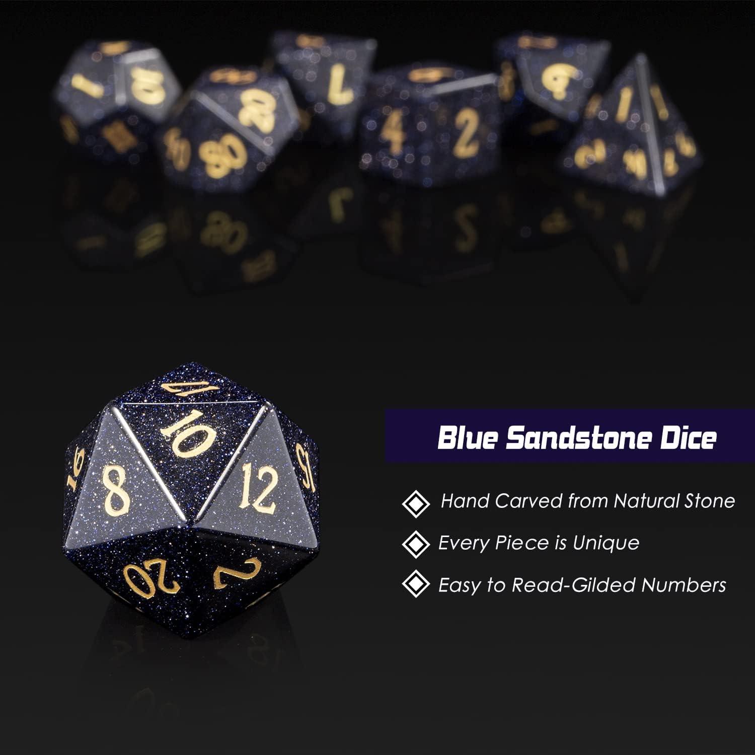 Blue Sandstone Galaxy Dice Set - Living Skies Games