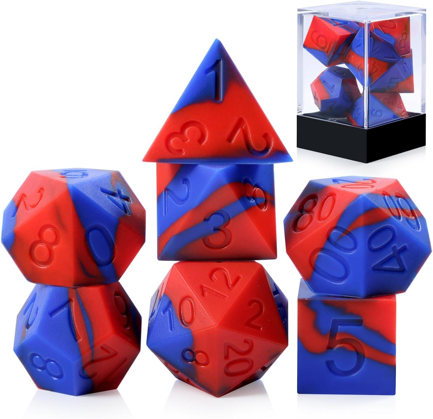 Cerulean Flame Silicone Dice Set - Living Skies Games