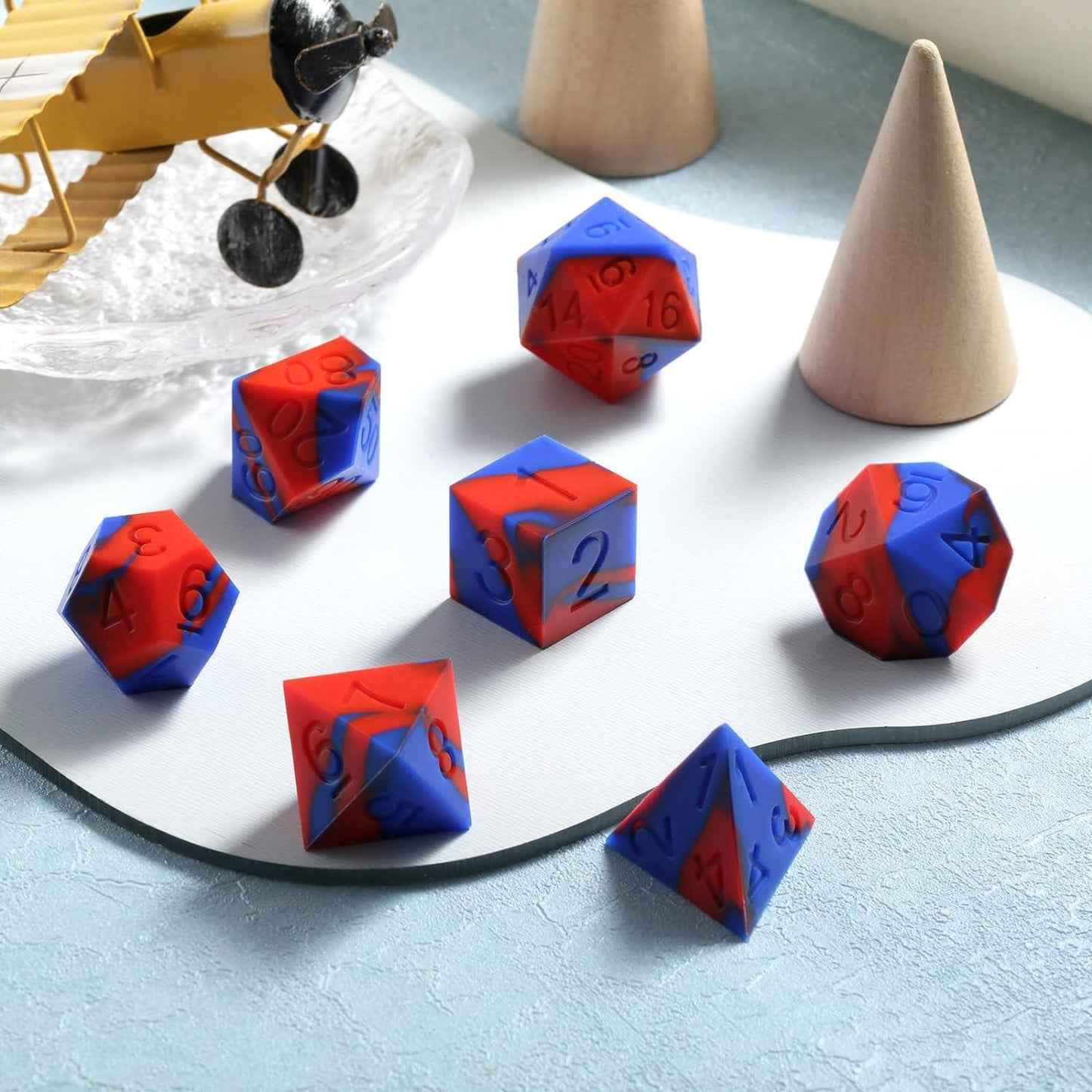 Cerulean Flame Silicone Dice Set - Living Skies Games