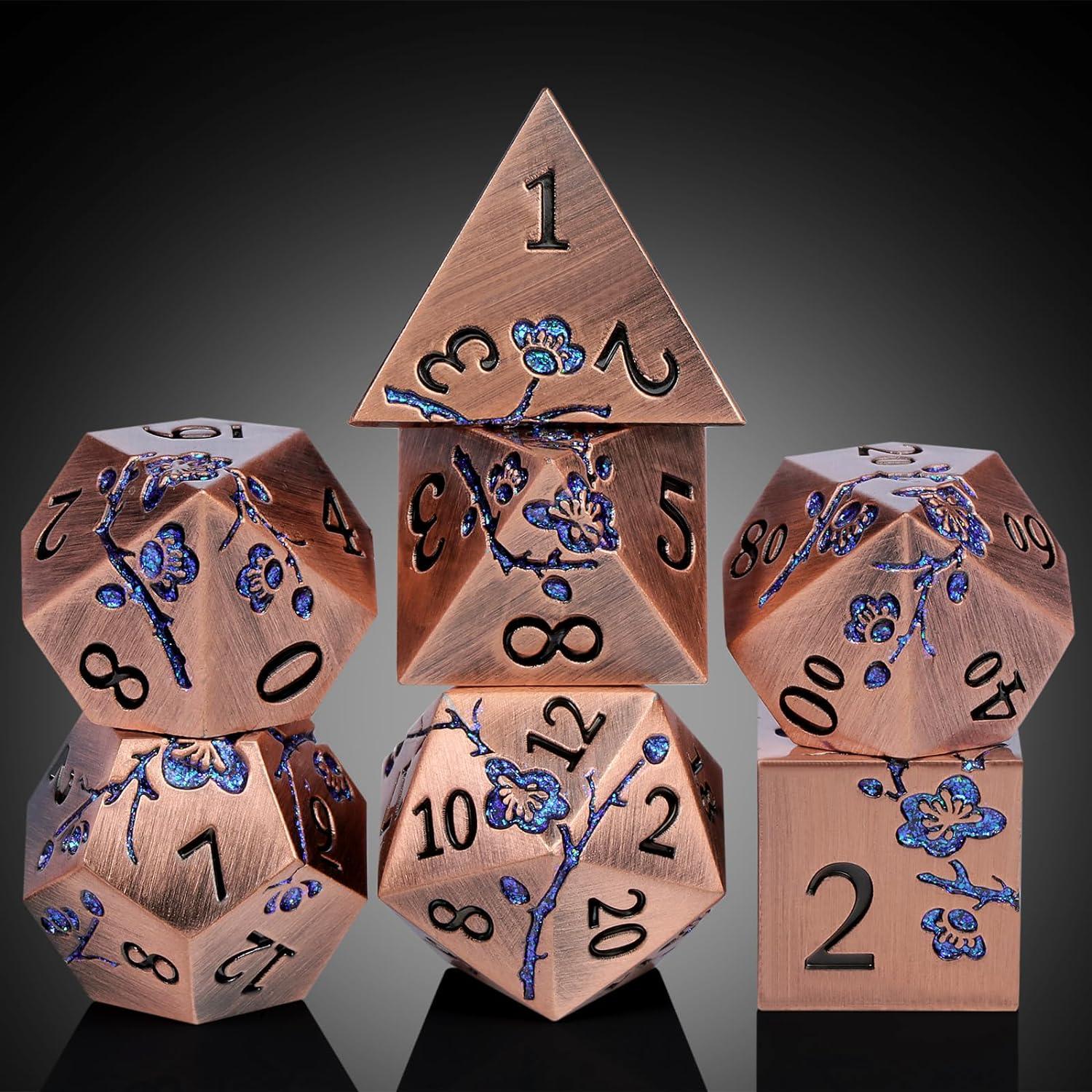 Copper Blossom Elegance Dice Set - Living Skies Games