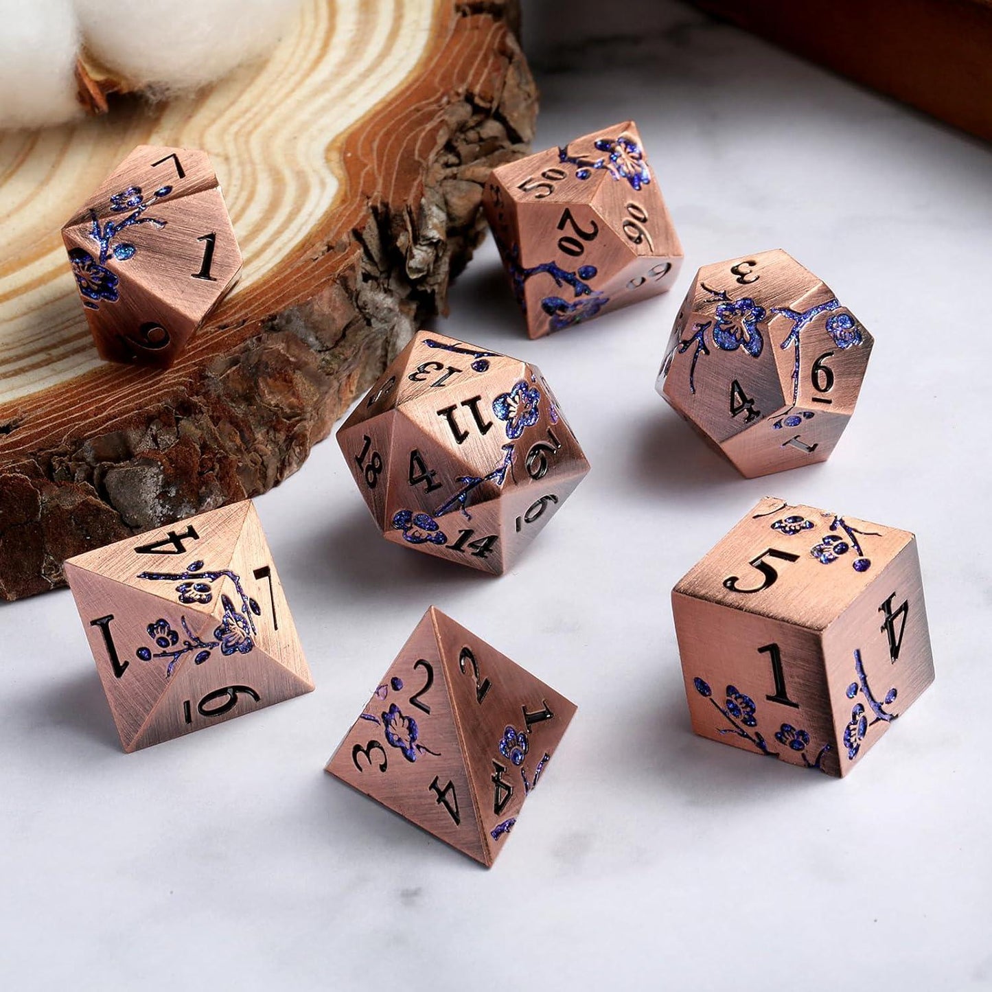 Copper Blossom Elegance Dice Set - Living Skies Games