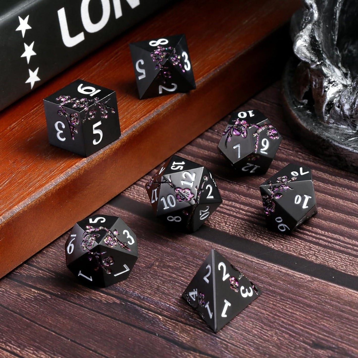 Midnight Wisteria Fantasy Dice Set - Living Skies Games