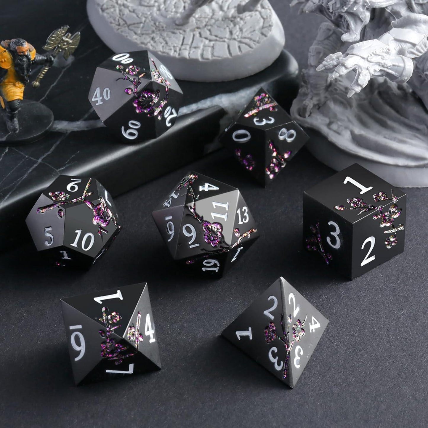 Midnight Wisteria Fantasy Dice Set - Living Skies Games