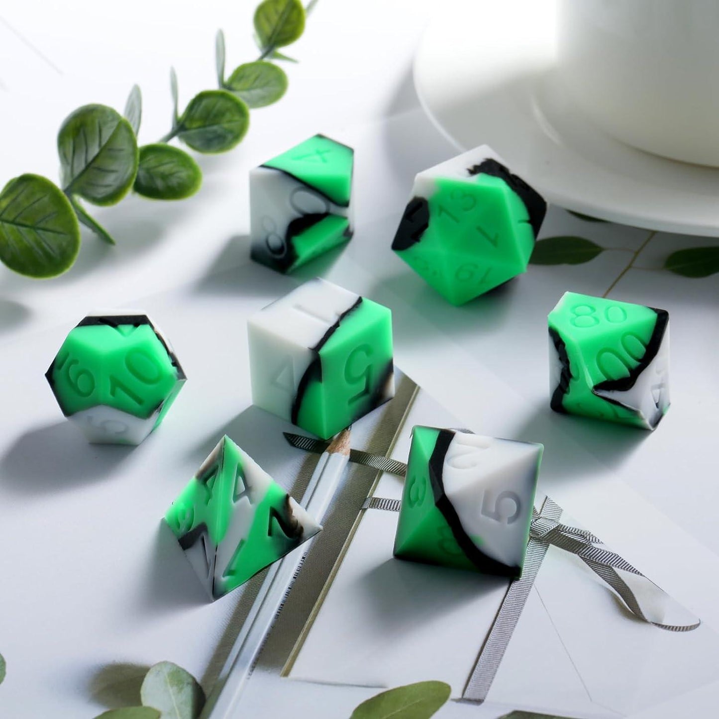 Monochrome Garden Silicone Dice Set - Living Skies Games