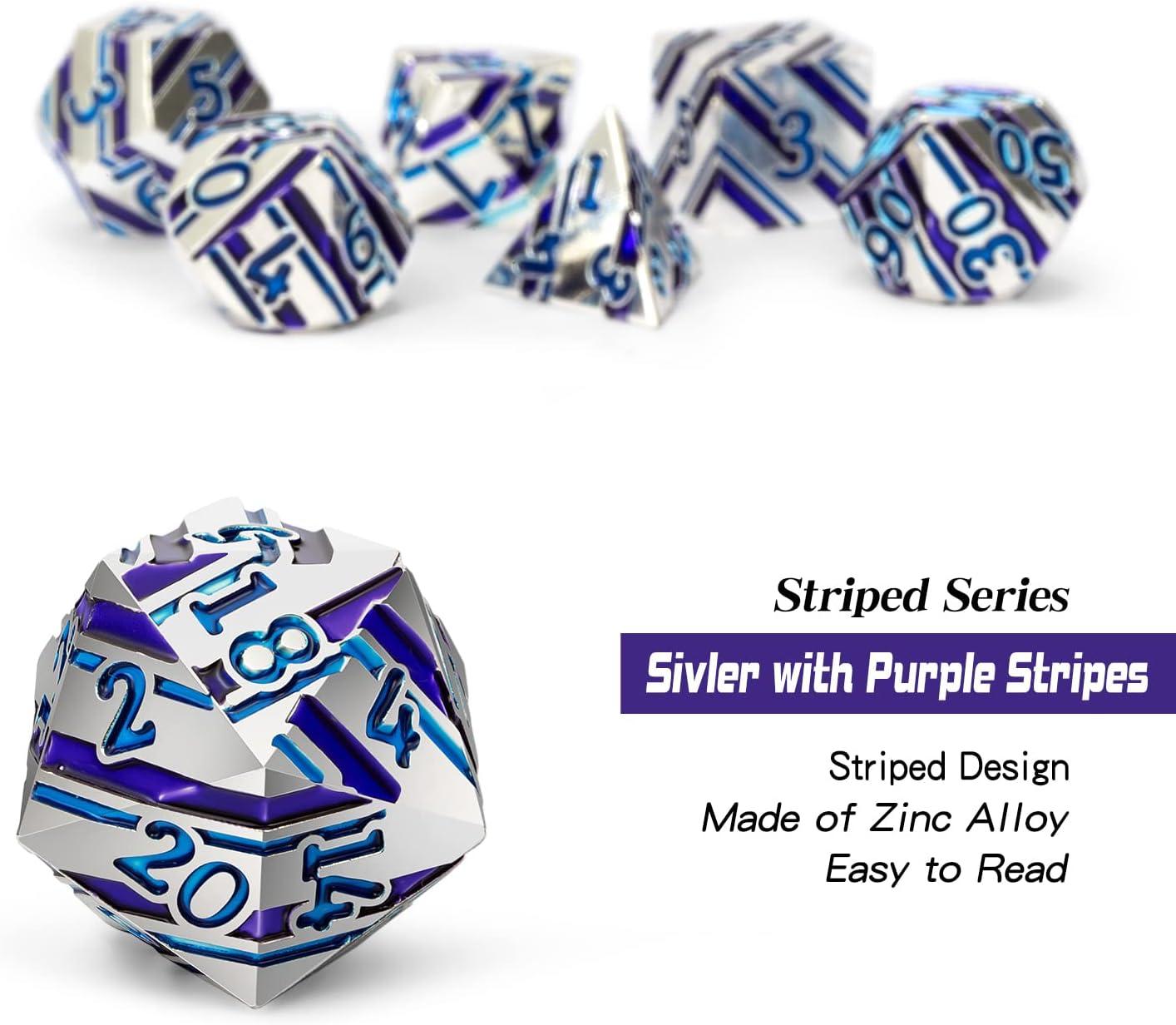 Nebula Echo Stripe Metal Dice Set - Living Skies Games