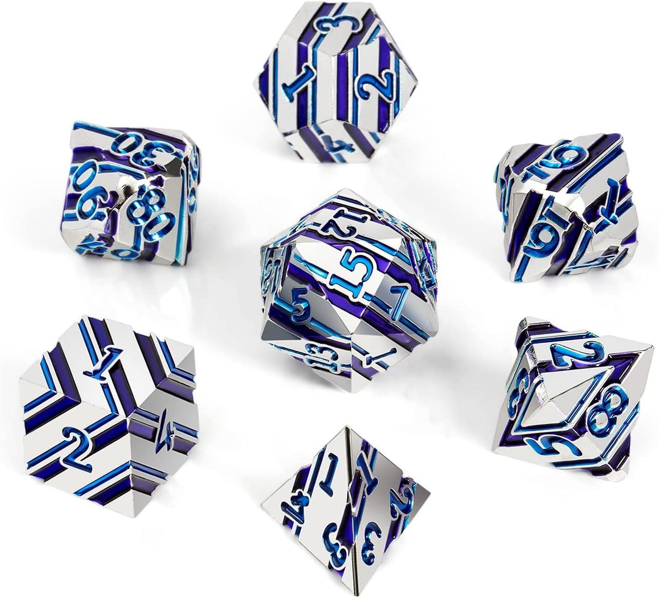 Nebula Echo Stripe Metal Dice Set - Living Skies Games