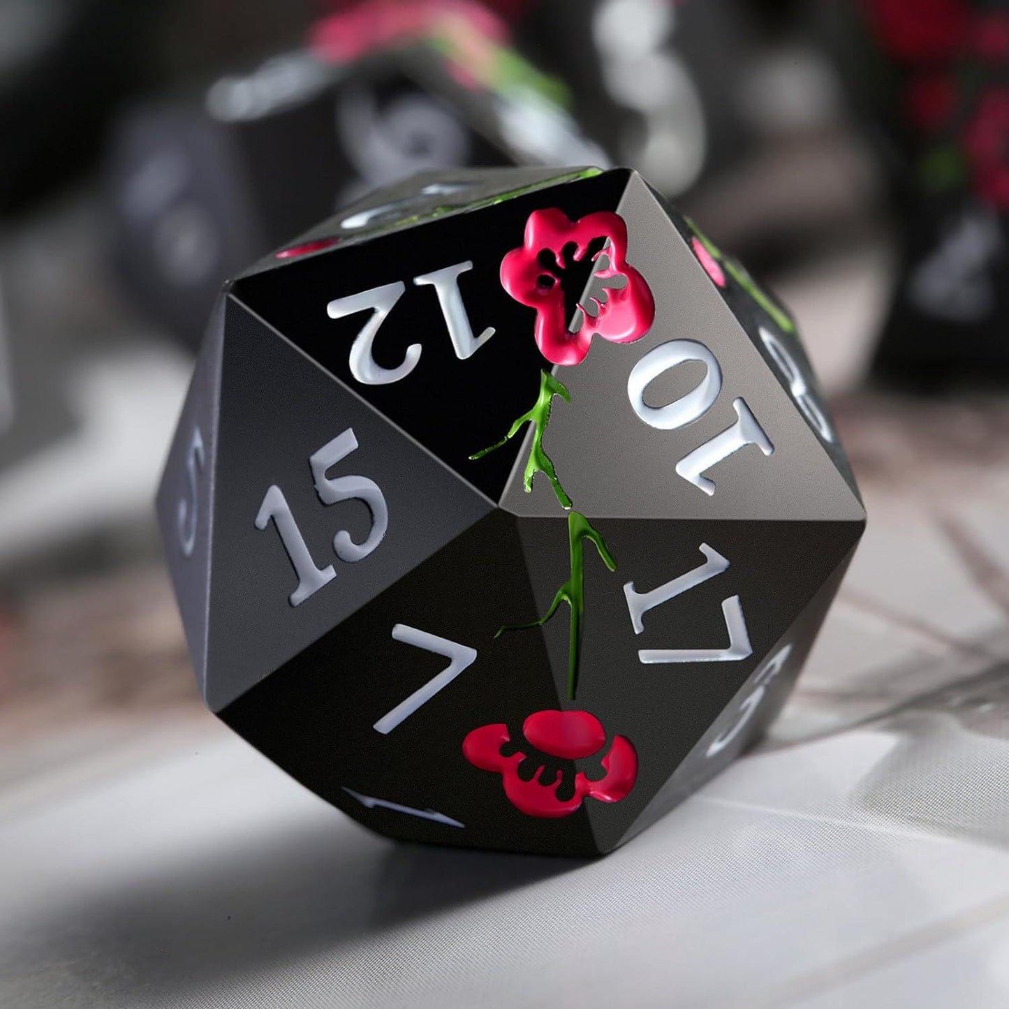 Noir Sakura Charm Dice Set - Living Skies Games