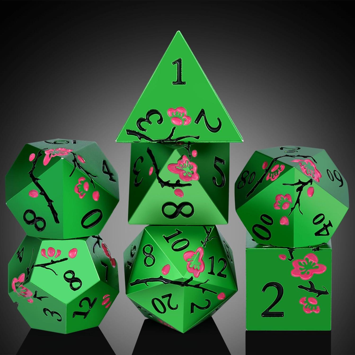 Verdant Cherry Blossom Dice Set - Living Skies Games