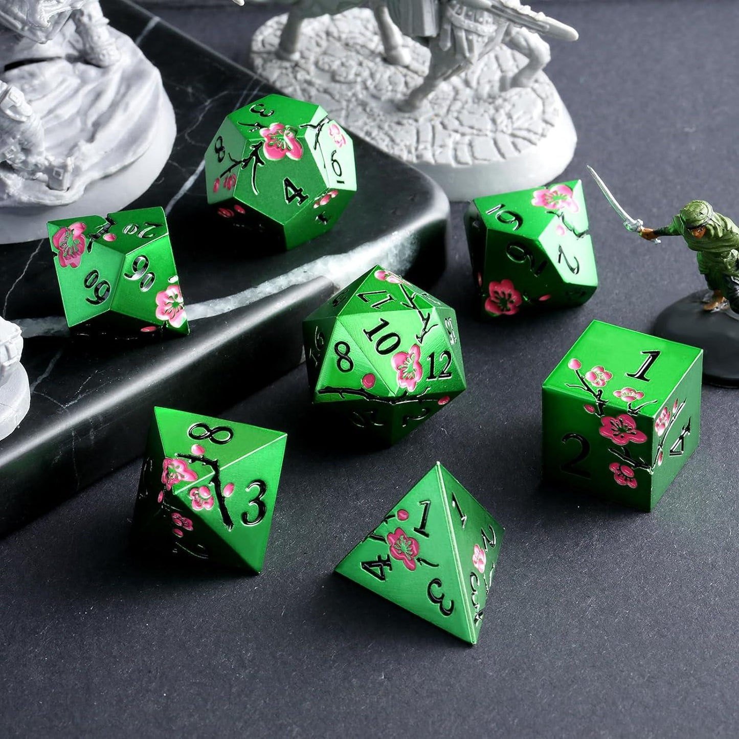 Verdant Cherry Blossom Dice Set - Living Skies Games