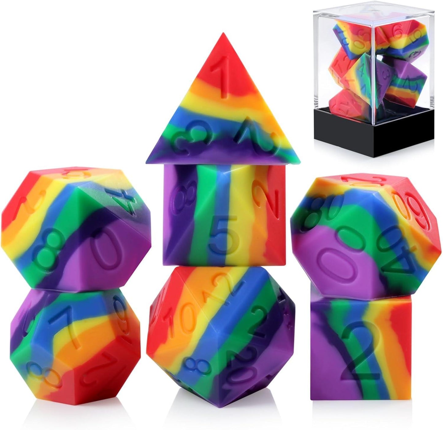 Vibrant Spectrum Silicone Dice Set - Living Skies Games