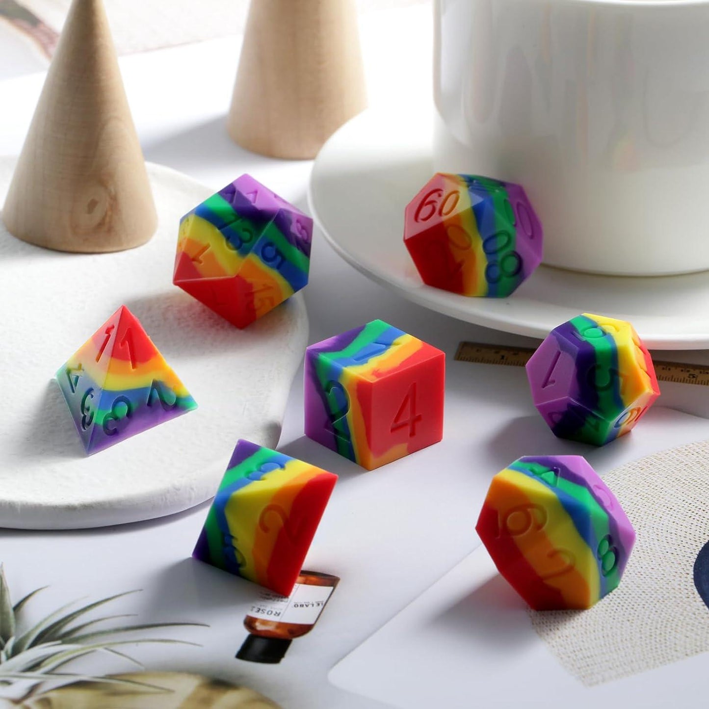 Vibrant Spectrum Silicone Dice Set - Living Skies Games